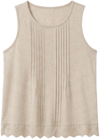 Beige scallop-hem inner