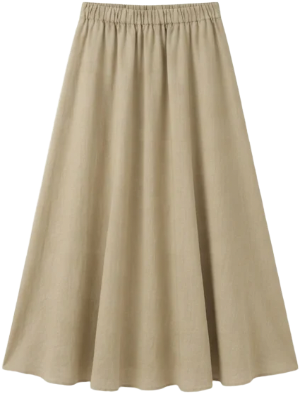 Beige flare maxi skirt